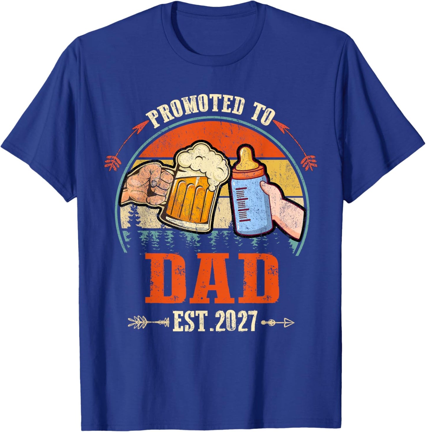 Promoted to Dad 2027 Funny Shirt for new Dad T-Shirt - T-Shirt | Royal