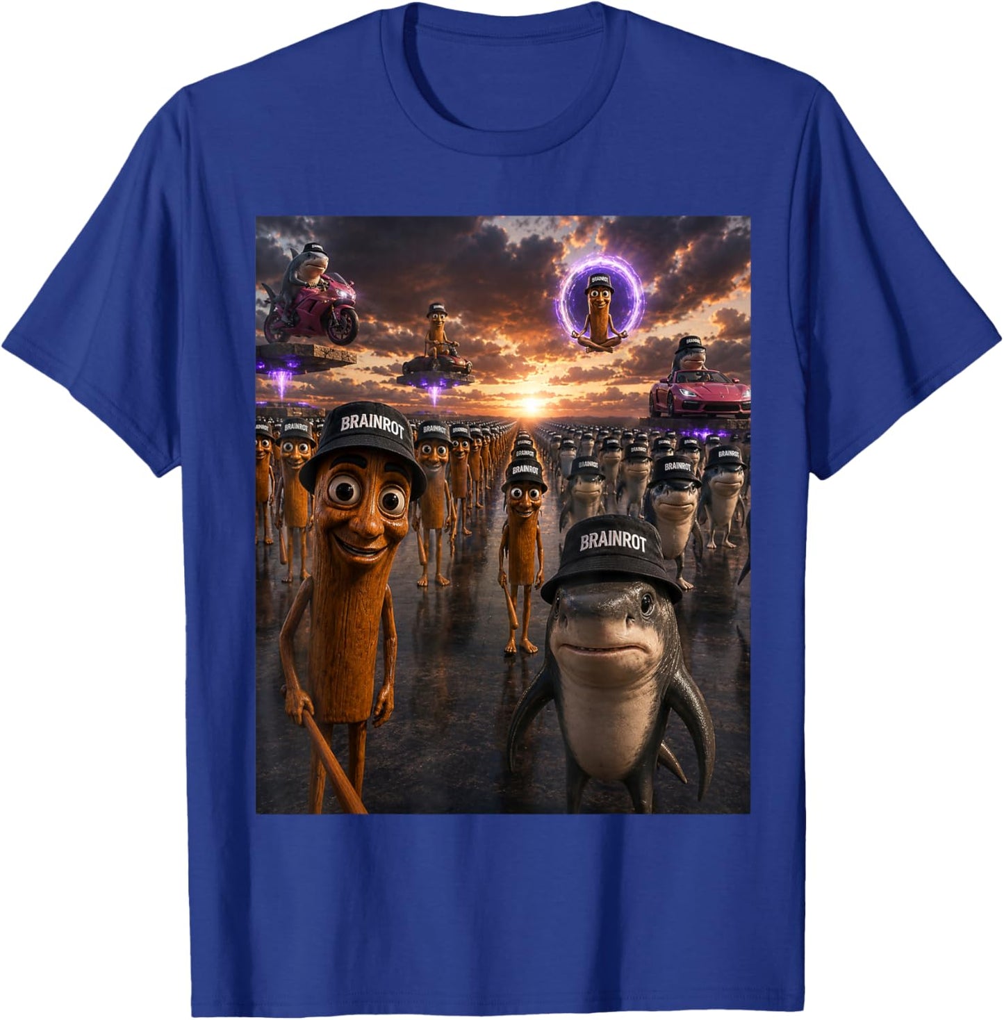 Tralalero Tralala Tung Tung Sahur Brainrot Italian Meme T-Shirt - T-Shirt | Royal