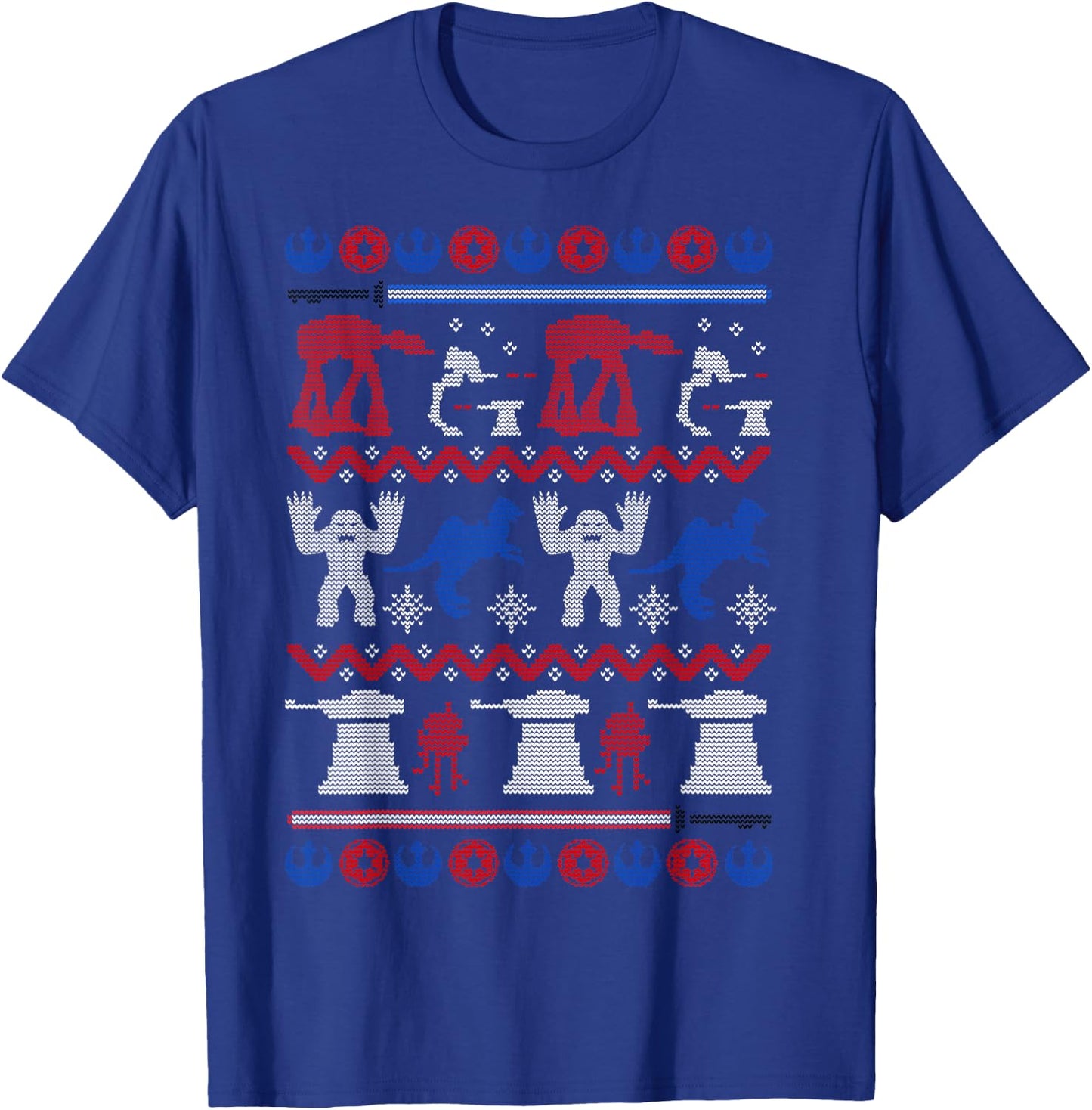 Star Wars Hoth Battle Ugly Christmas Sweater Graphic T-Shirt - T-Shirt | Royal