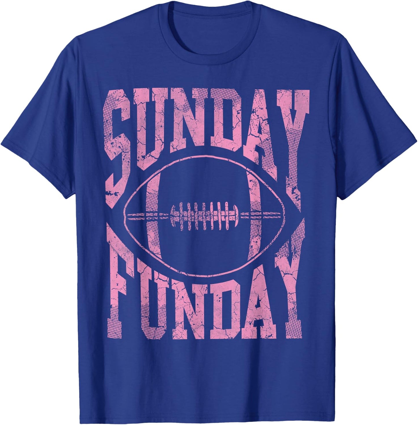 Cute Sunday Funday Football Women Girls T-Shirt - T-Shirt | Royal