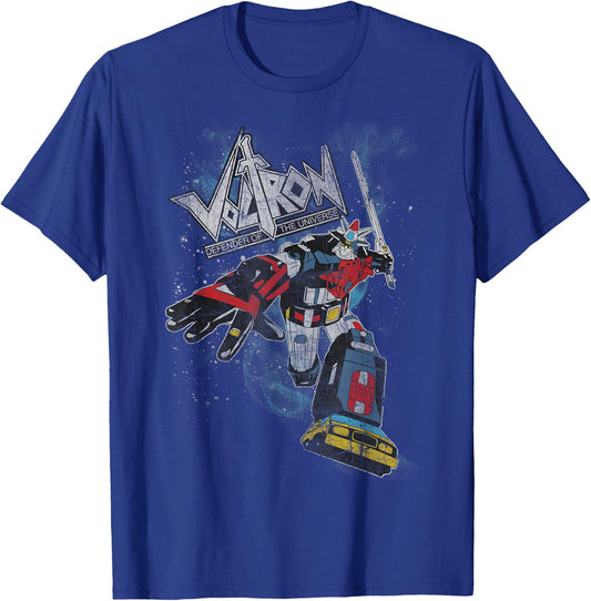 Voltron Retro Defender Battle Stance Space Graphic T-Shirt - T-Shirt | Royal