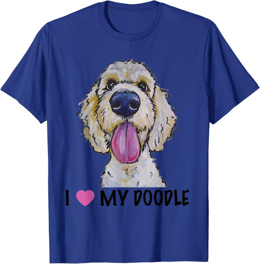 I Love My Doodle Shirt, Golden Doodle T-Shirt - T-Shirt | Royal