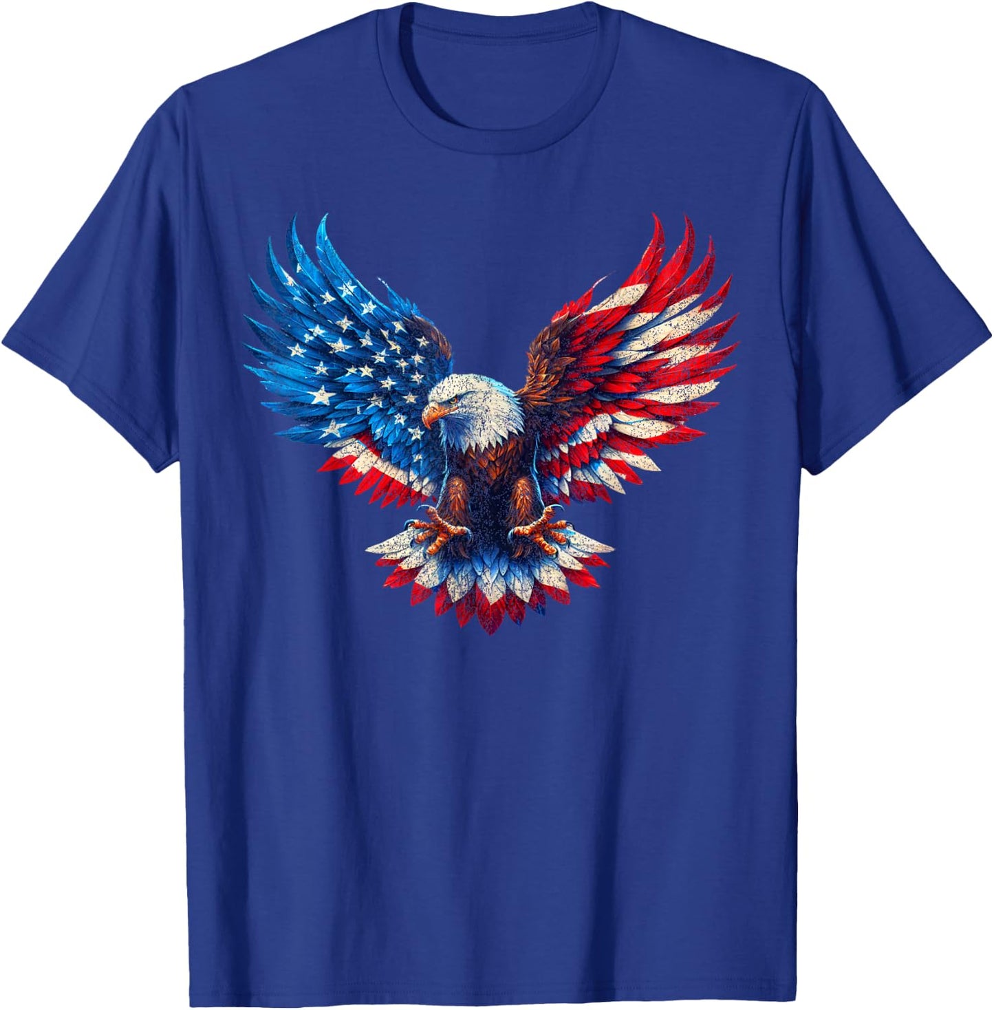 American Flag Bald Eagle Patriotic Eagle 4th of July USA T-Shirt - T-Shirt | Royal