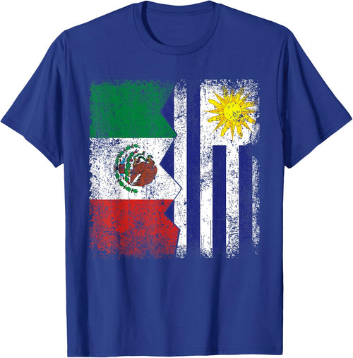 Uruguayan Roots | Half Mexican Flag | Mexico Uruguay Flags