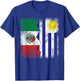 Uruguayan Roots | Half Mexican Flag | Mexico Uruguay Flags T-Shirt - T-Shirt | Royal