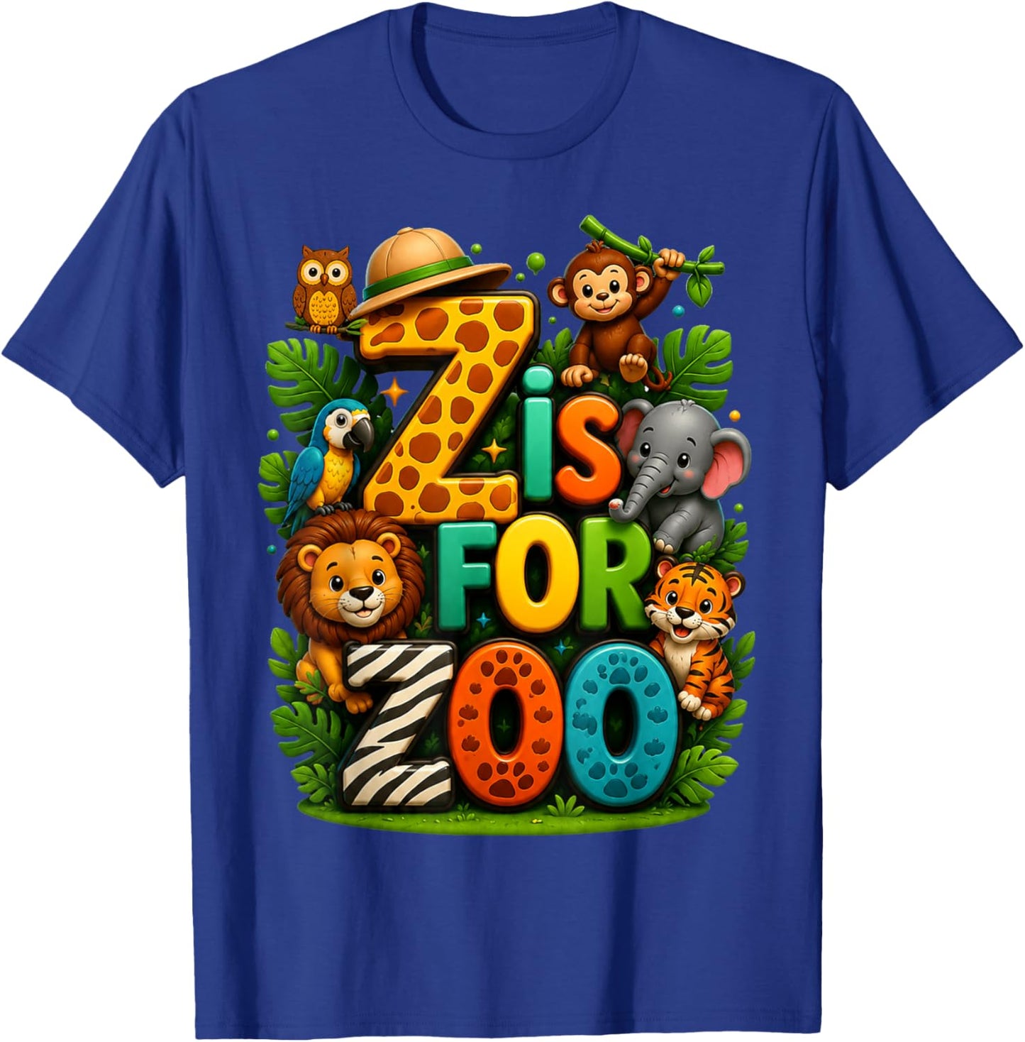 Z is for Zoo Cute Animal Safari Kids Zoo Trip Design T-Shirt - T-Shirt | Royal