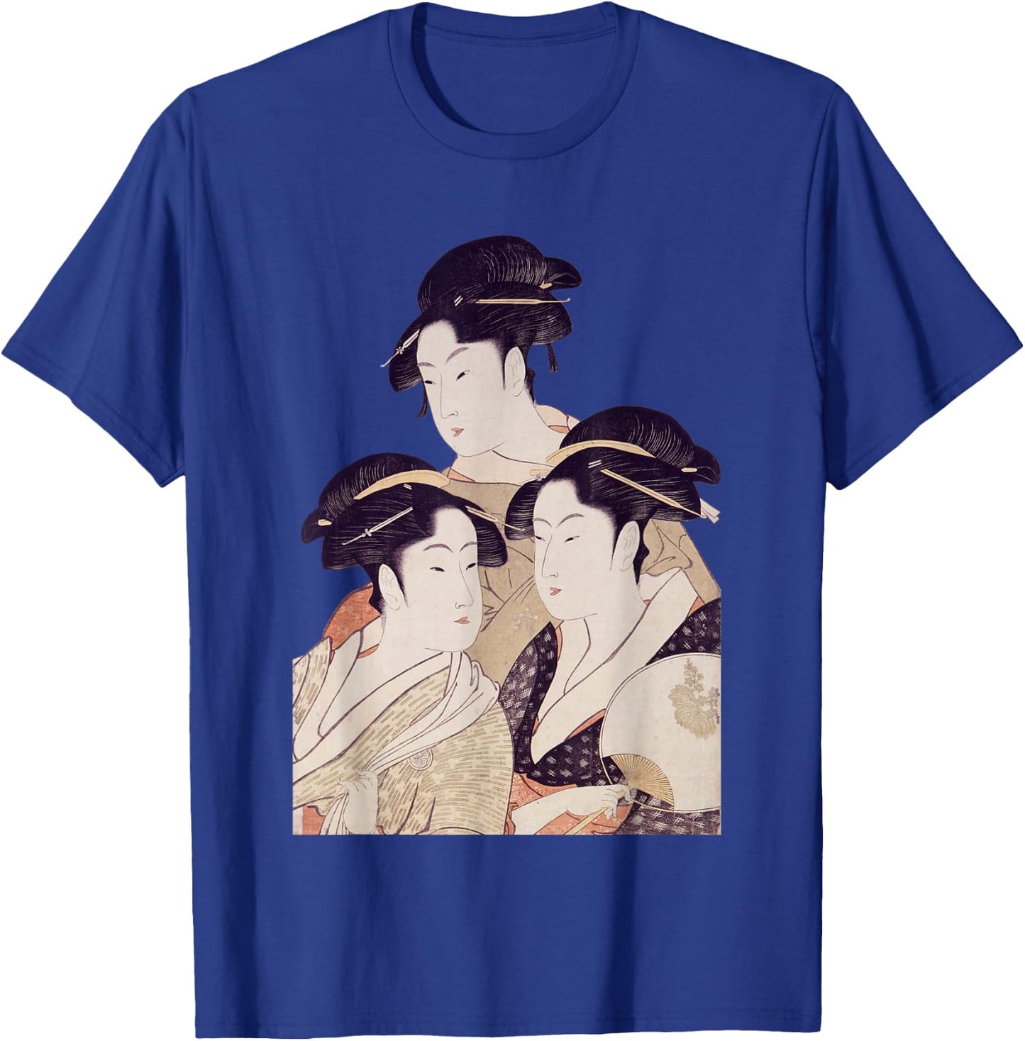 Edo Japan Geisha, Japanese Woodblock T-Shirt - T-Shirt | Royal