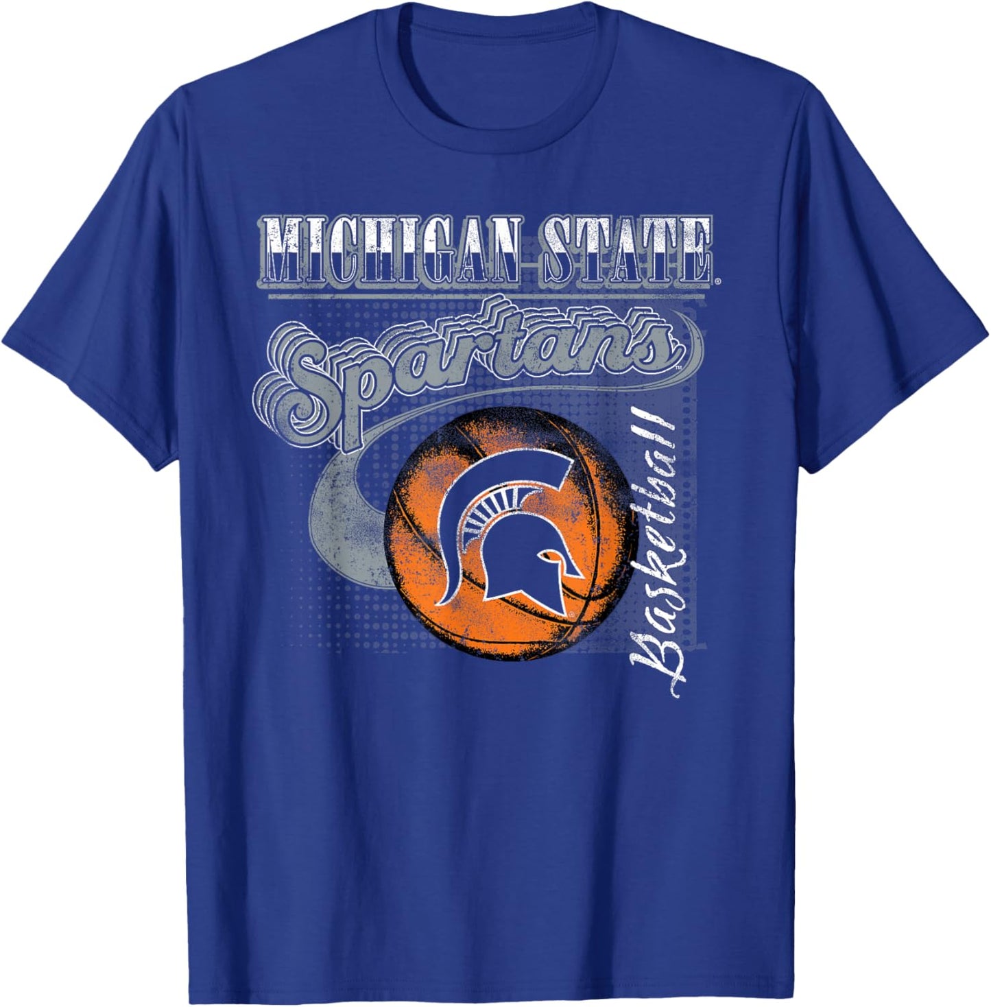 Michigan State Spartans Basketball Retro Green T-Shirt - T-Shirt | Royal