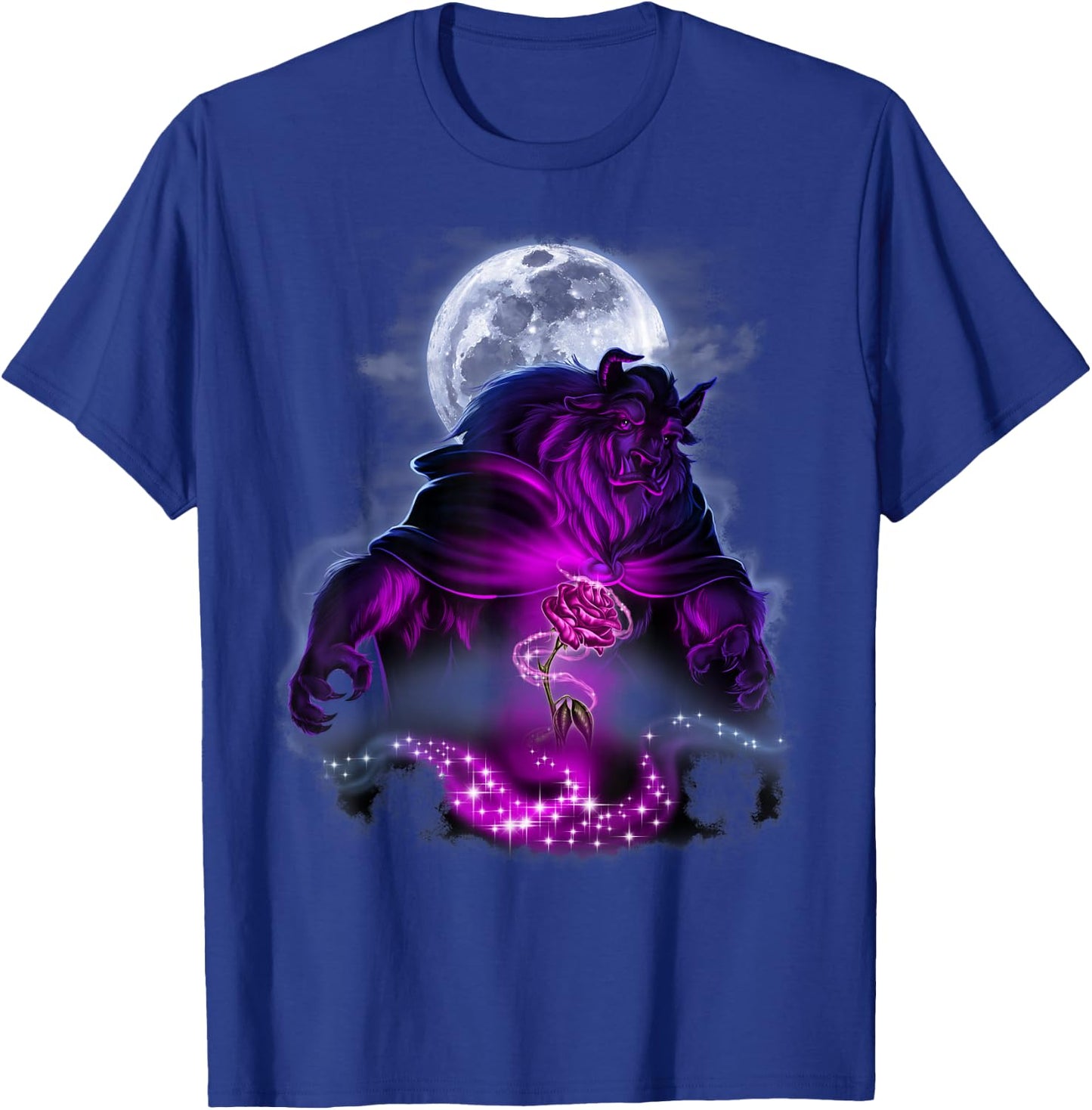 Disney Beauty & The Beast Moon Rose Airbrush Art T-Shirt - T-Shirt | Royal
