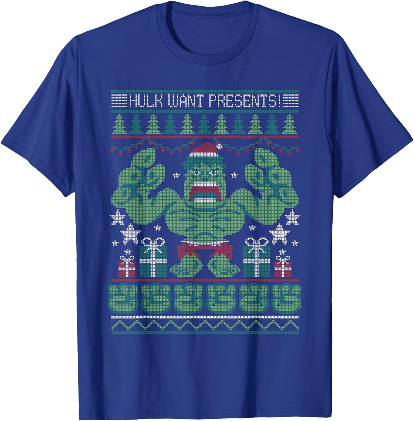 Marvel Hulk Wants Presents Holiday Sweater T-Shirt - T-Shirt | Royal