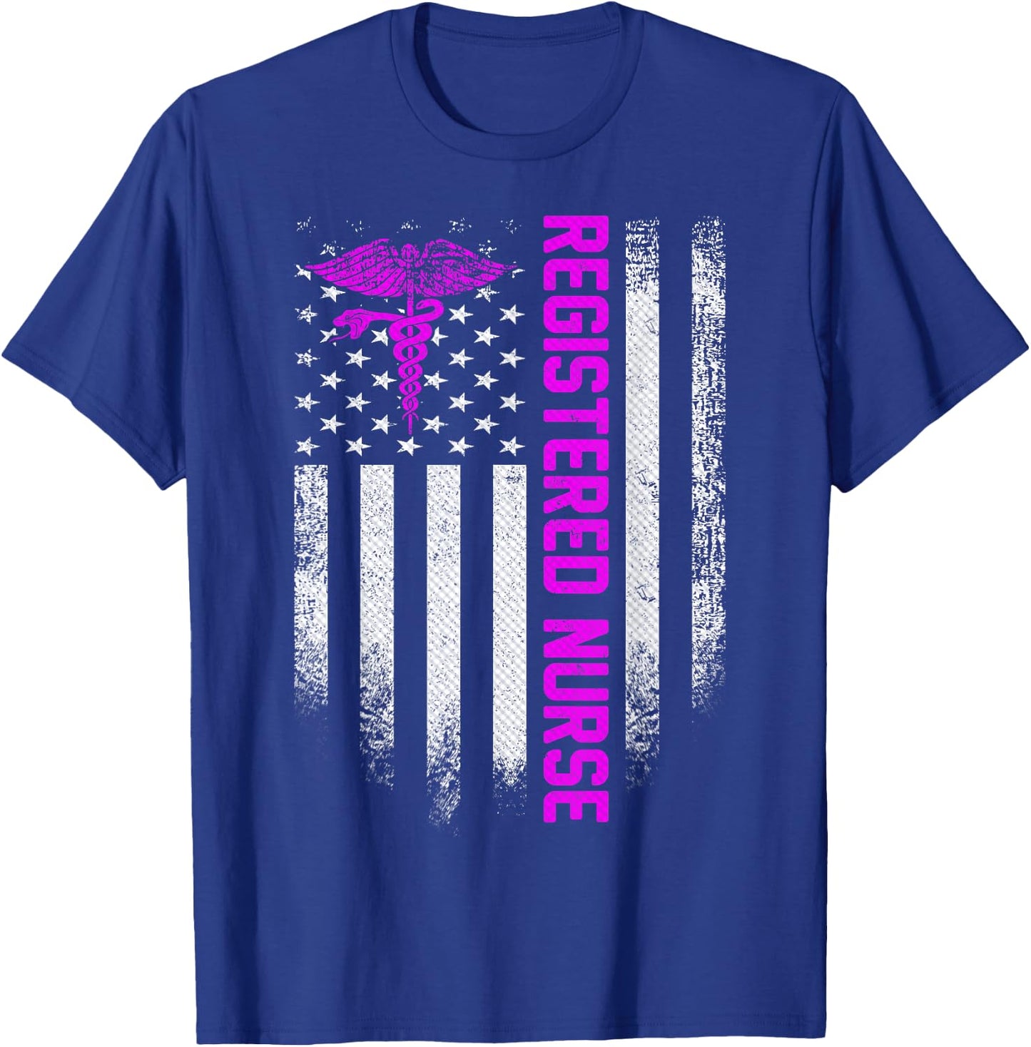 Vintage USA RN Registered Nurse American Flag Small T-Shirt - T-Shirt | Royal
