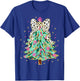 Colorful Coquette Bow Christmas Tree Florals Cute Girly Xmas T-Shirt - T-Shirt | Royal