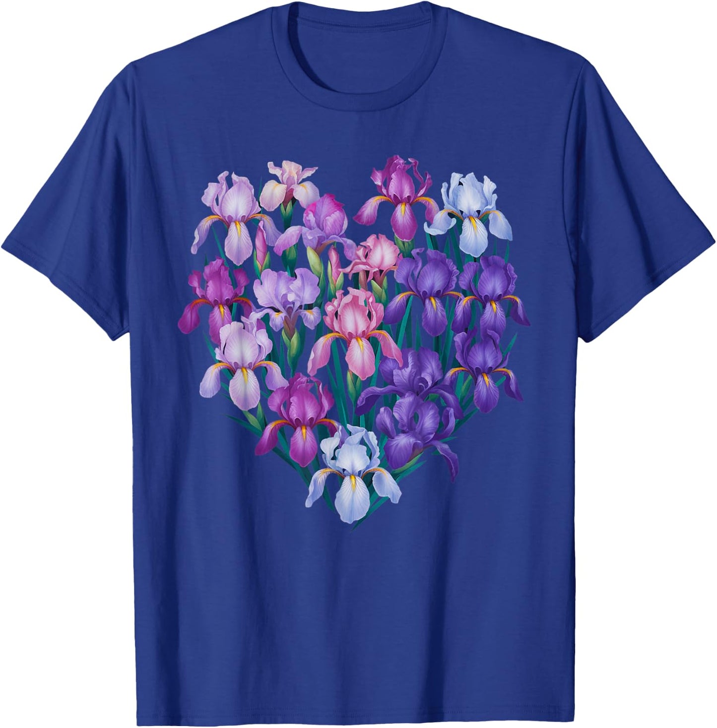Iris Flower Graphic Colorful Floral Plant Iris Women Girl T-Shirt - T-Shirt | Royal