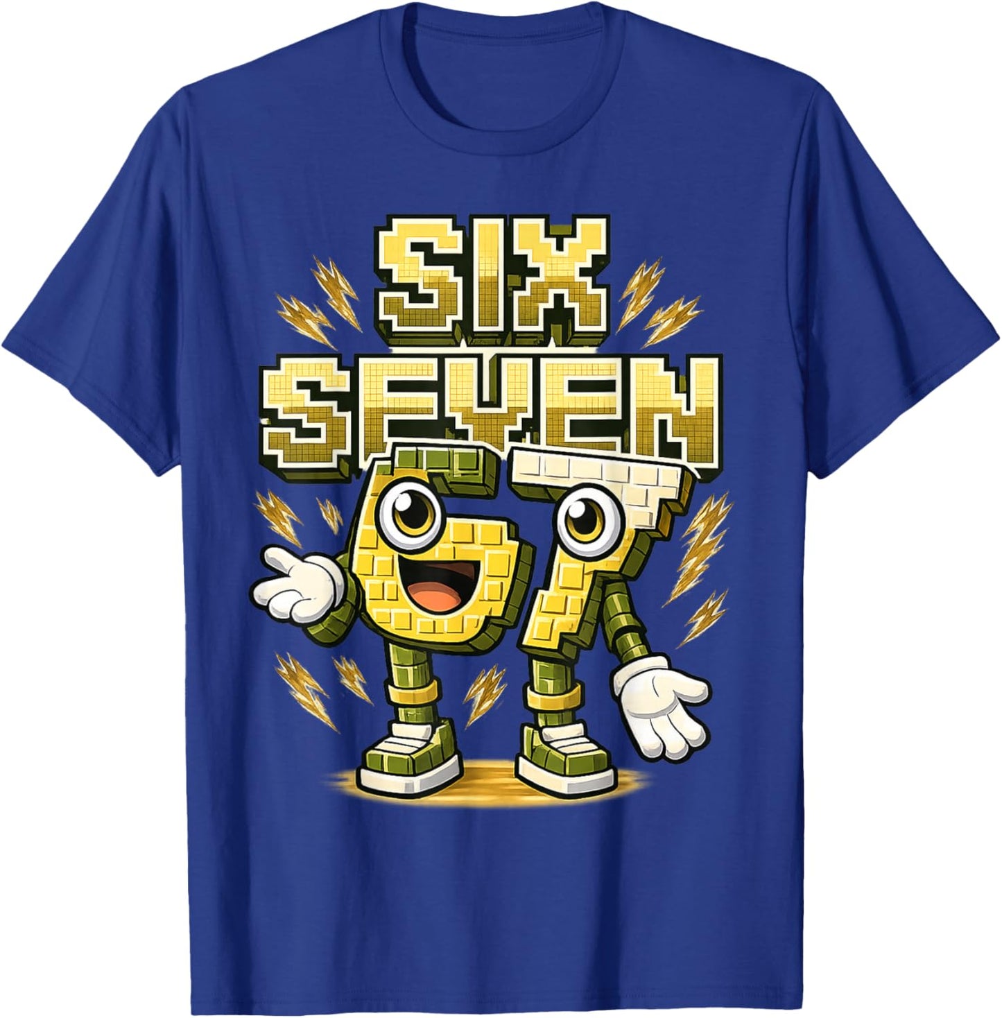 I was 6 Now I'm Six 7 Seven Years Brainrot Birthday T-Shirt - T-Shirt | Royal