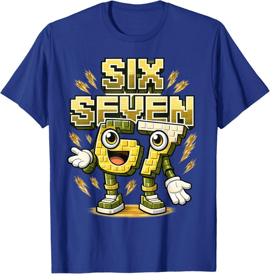 I was 6 Now I'm Six 7 Seven Years Brainrot Birthday T-Shirt - T-Shirt | Royal