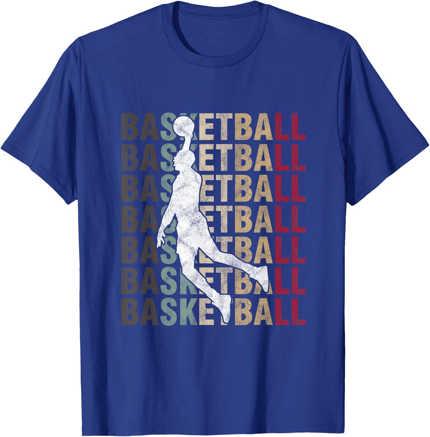 Retro Basketball Typography BBall Player Sports T-Shirt - T-Shirt | Royal