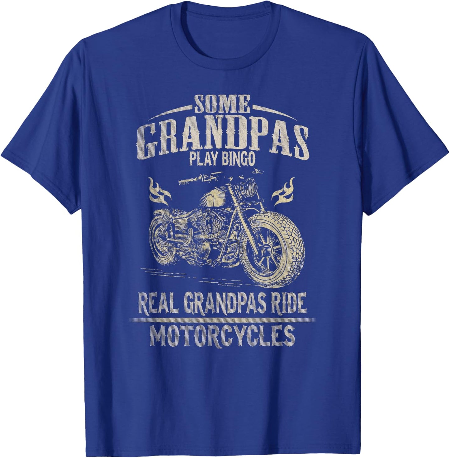 Real Grandpas Ride Motorcycle Biker Grandpa T-Shirt - T-Shirt | Royal