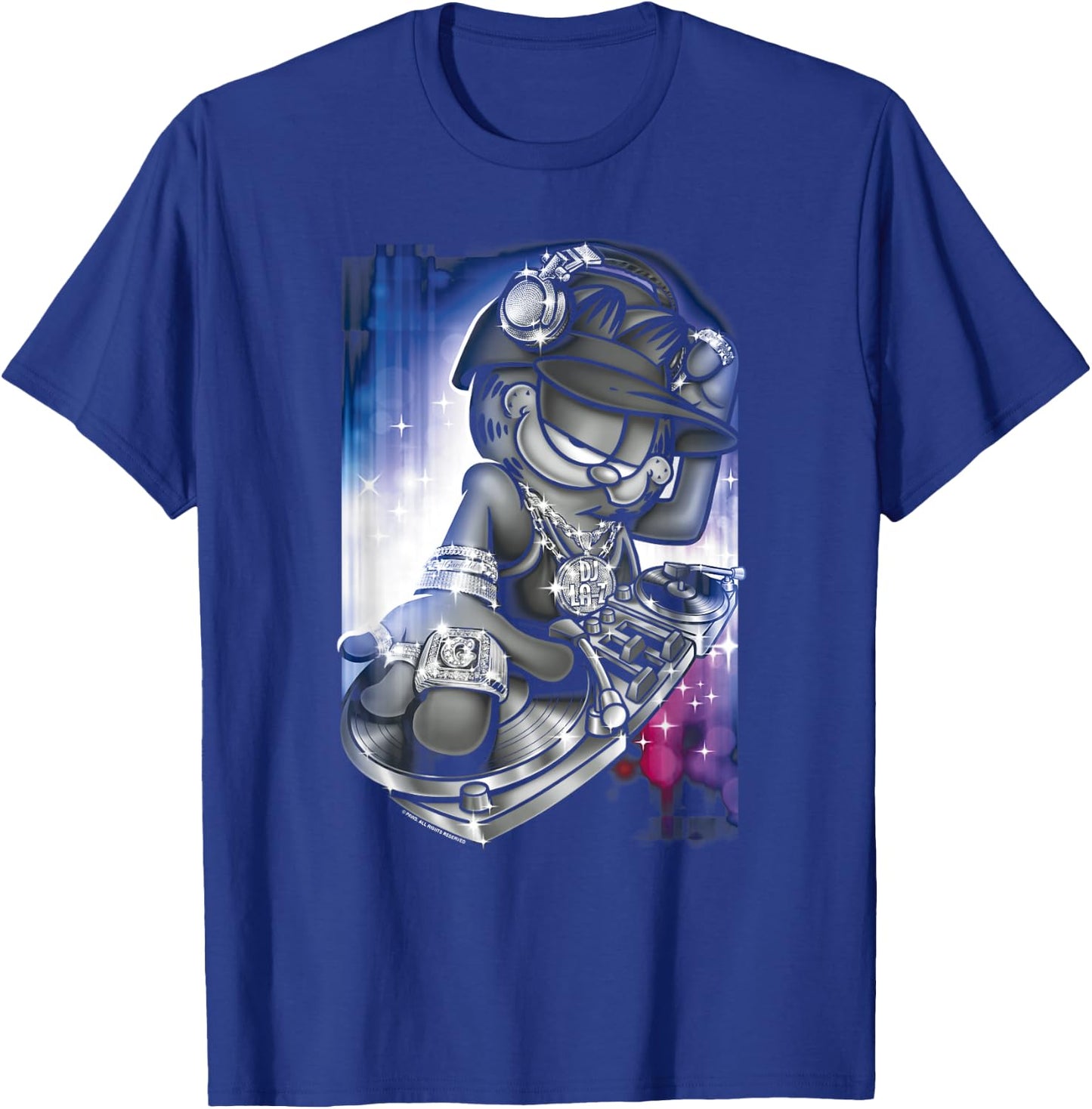 Garfield DJ Lazy T-Shirt - T-Shirt | Royal