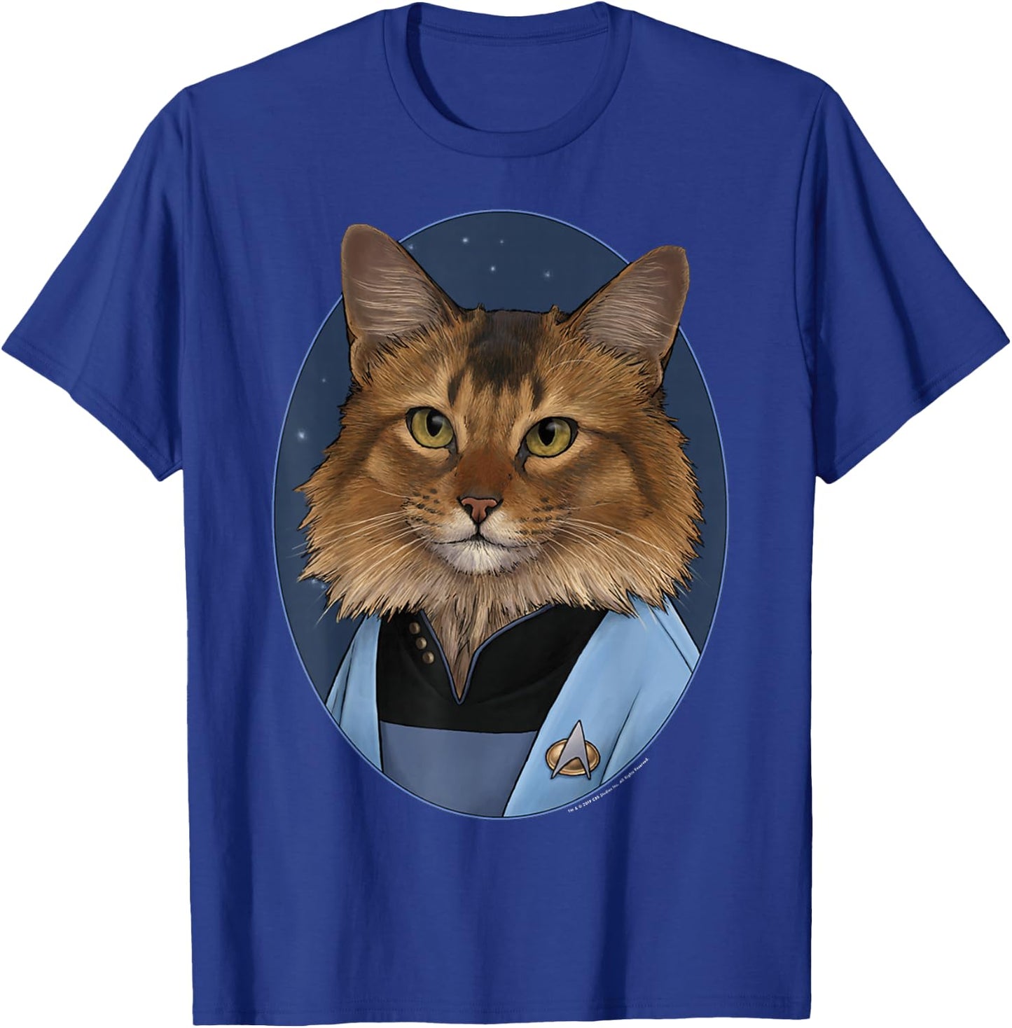 Star Trek: The Next Generation Dr. Crusher Cat Portrait T-Shirt - T-Shirt | Royal