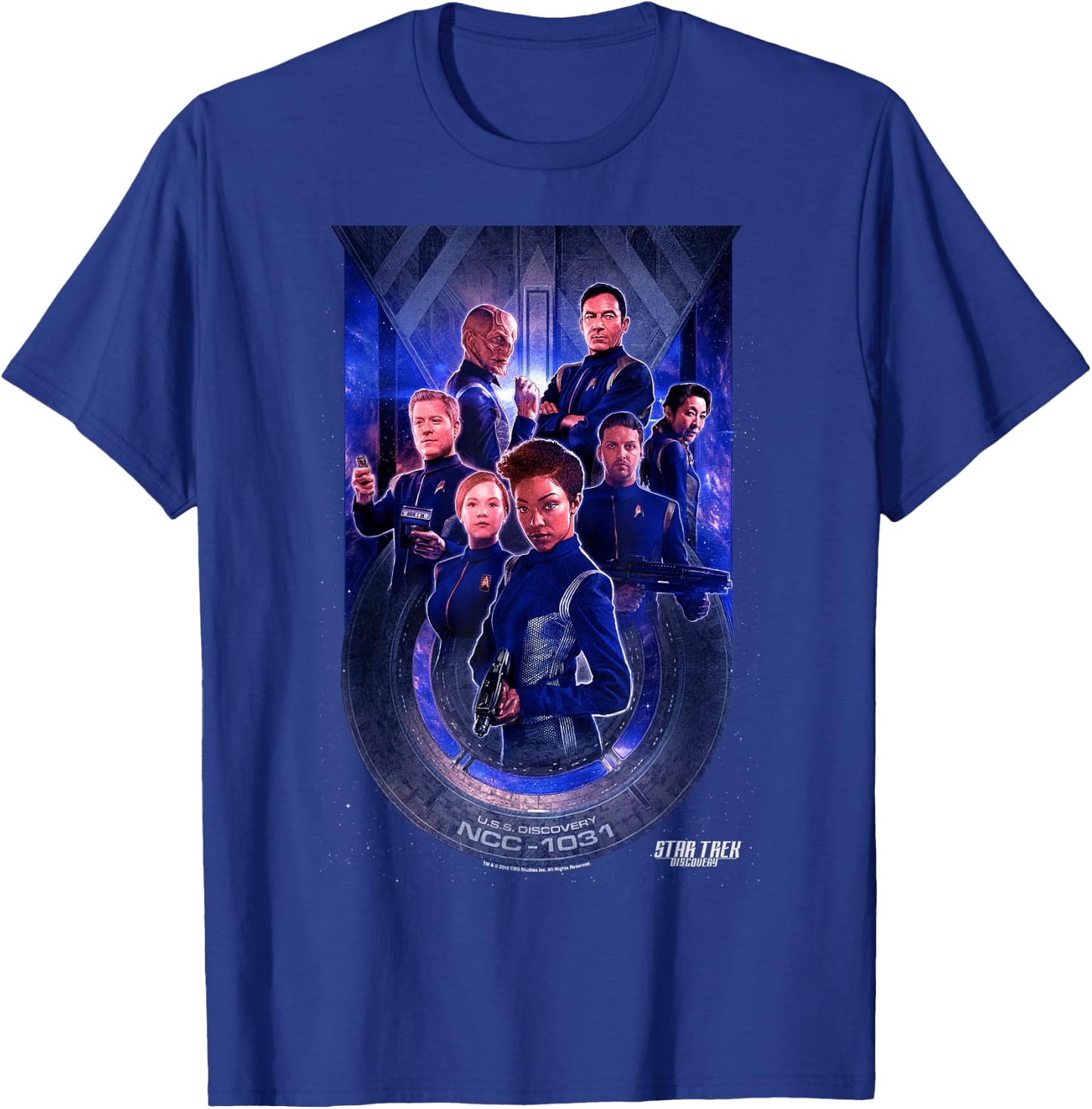 Star Trek Discovery Group Poster T-Shirt - T-Shirt | Royal