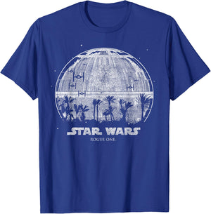 Star Wars Rogue One Palm Tree Death Star Graphic T-Shirt - T-Shirt | Royal