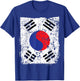 Faded Korean Flag, Distressed Flag of Korea T-Shirt - T-Shirt | Royal