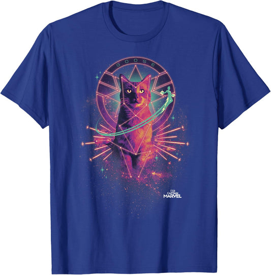 Captain Marvel Movie Goose Galaxy Portrait Graphic T-Shirt - T-Shirt | Royal