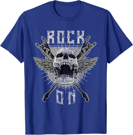 Rock On Rock and Roll Concert Gift Heavy Metal Music T-Shirt - T-Shirt | Royal