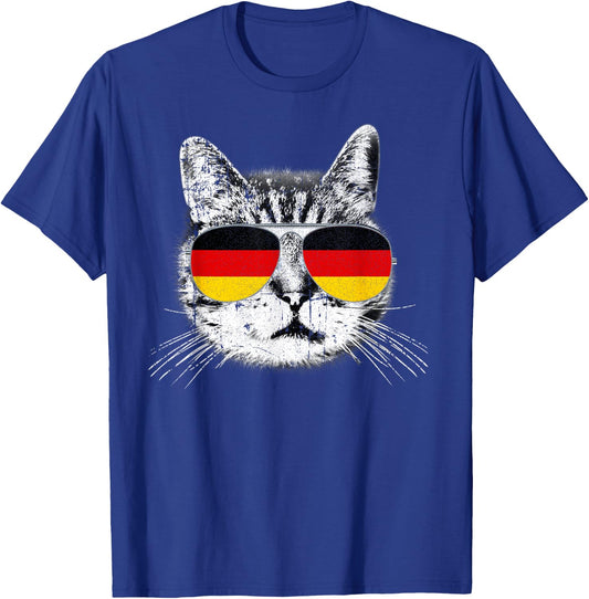 German Flag T Shirt Cat Heritage Pride Germany Oktoberfest T-Shirt - T-Shirt | Royal