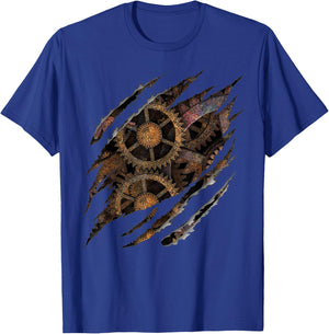 Steampunk Clockwork T Shirt Mechanical Gears Gift T-Shirt - T-Shirt | Royal