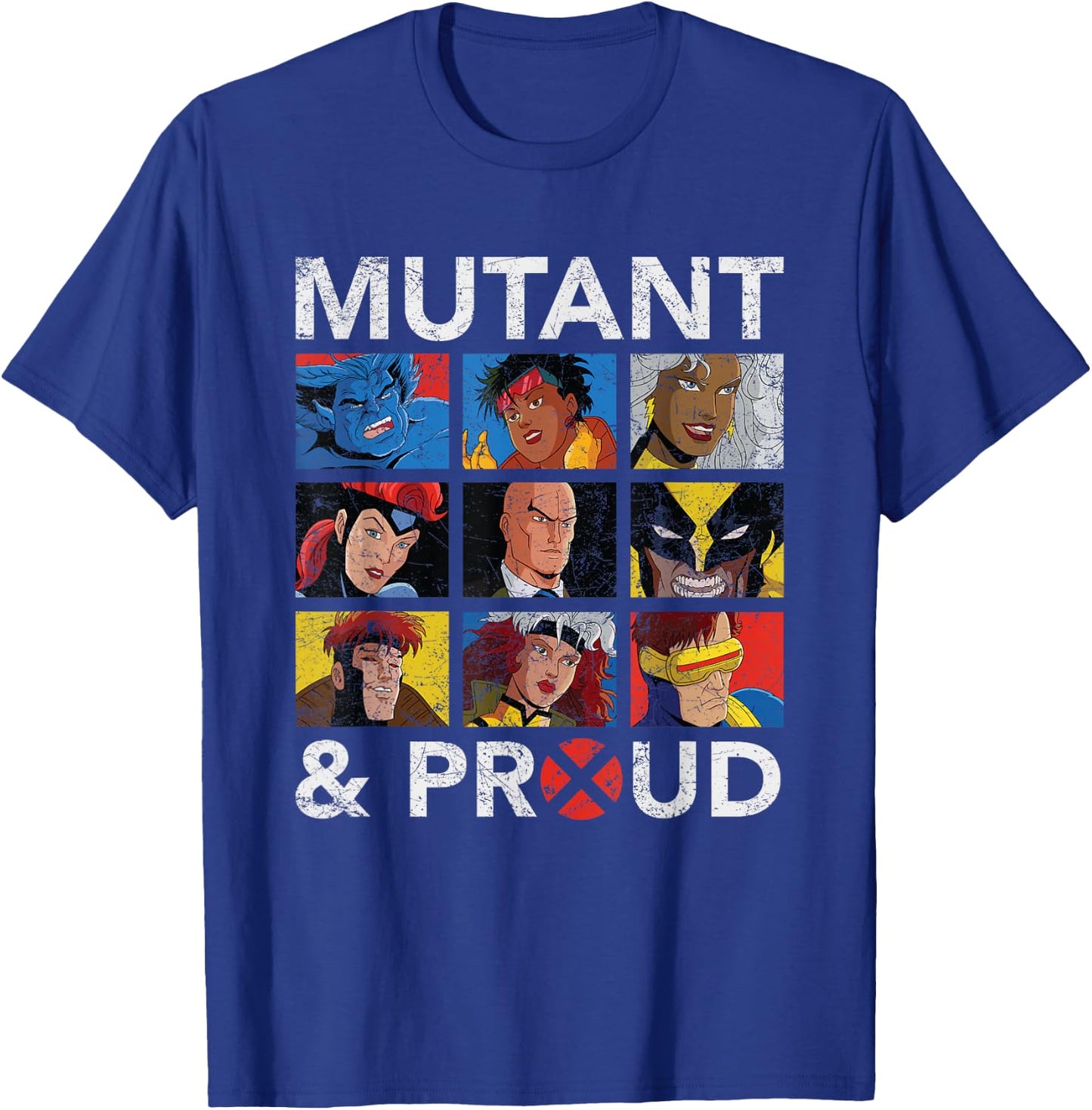 Marvel X-Men Mutant & Proud Retro T-Shirt - T-Shirt | Royal
