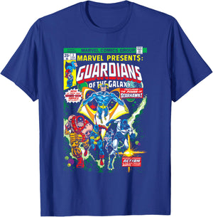 Marvel Guardians of The Galaxy Retro Comic Cover T-Shirt - T-Shirt | Royal
