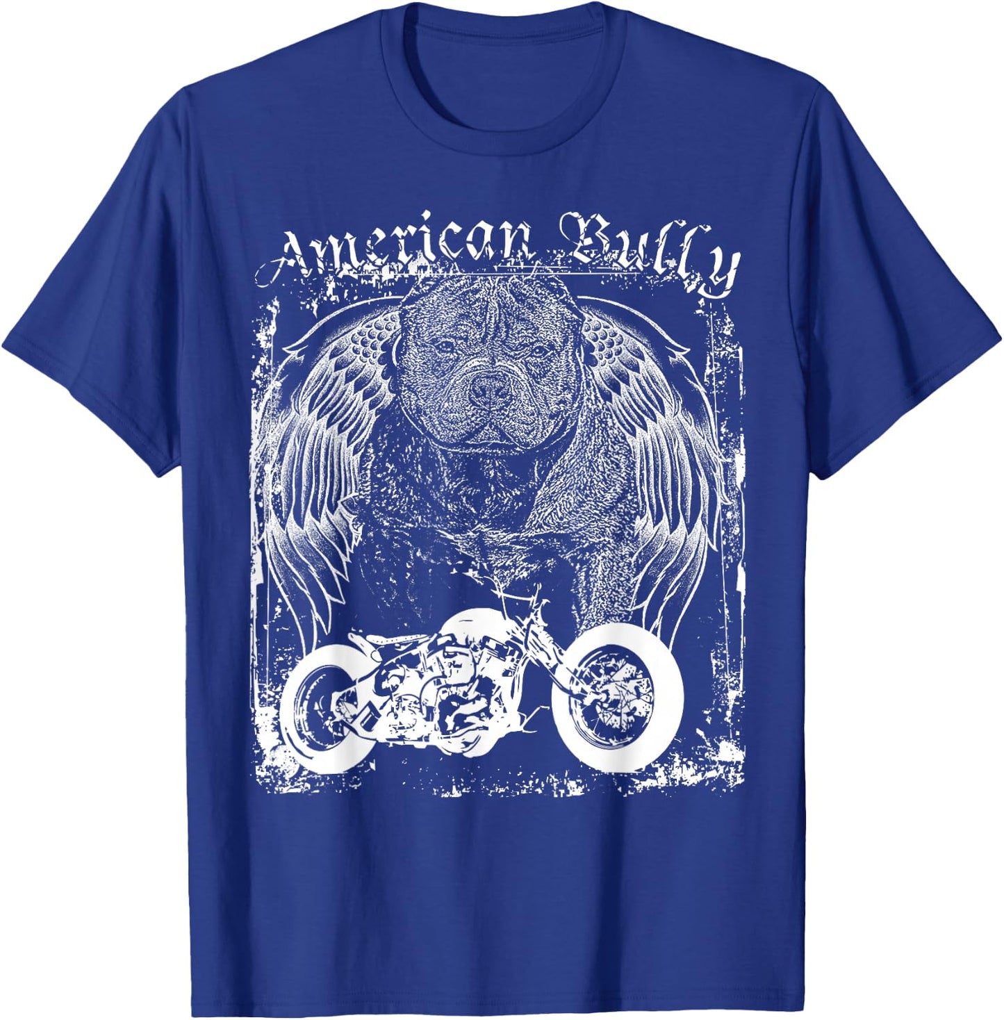 Americana American Bully Breed Motorcycle bobber t shirt T-Shirt - T-Shirt | Royal