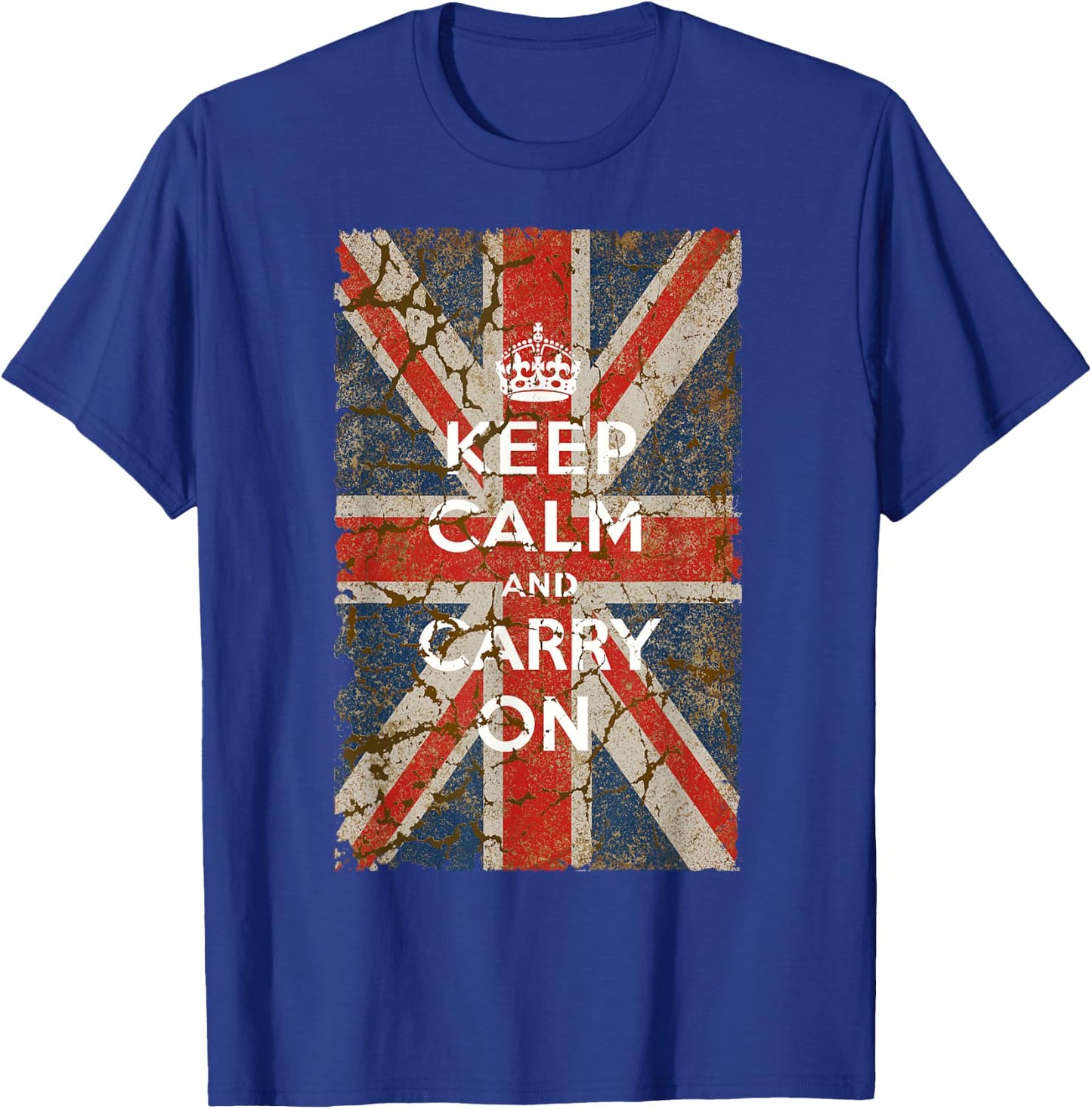 Keep Calm and Carry On with UK Flag T-Shirt - T-Shirt | Royal