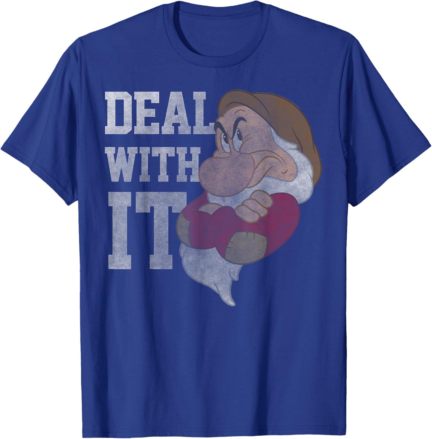 Disney Snow White Grumpy Deal With It Portrait T-Shirt - T-Shirt | Royal
