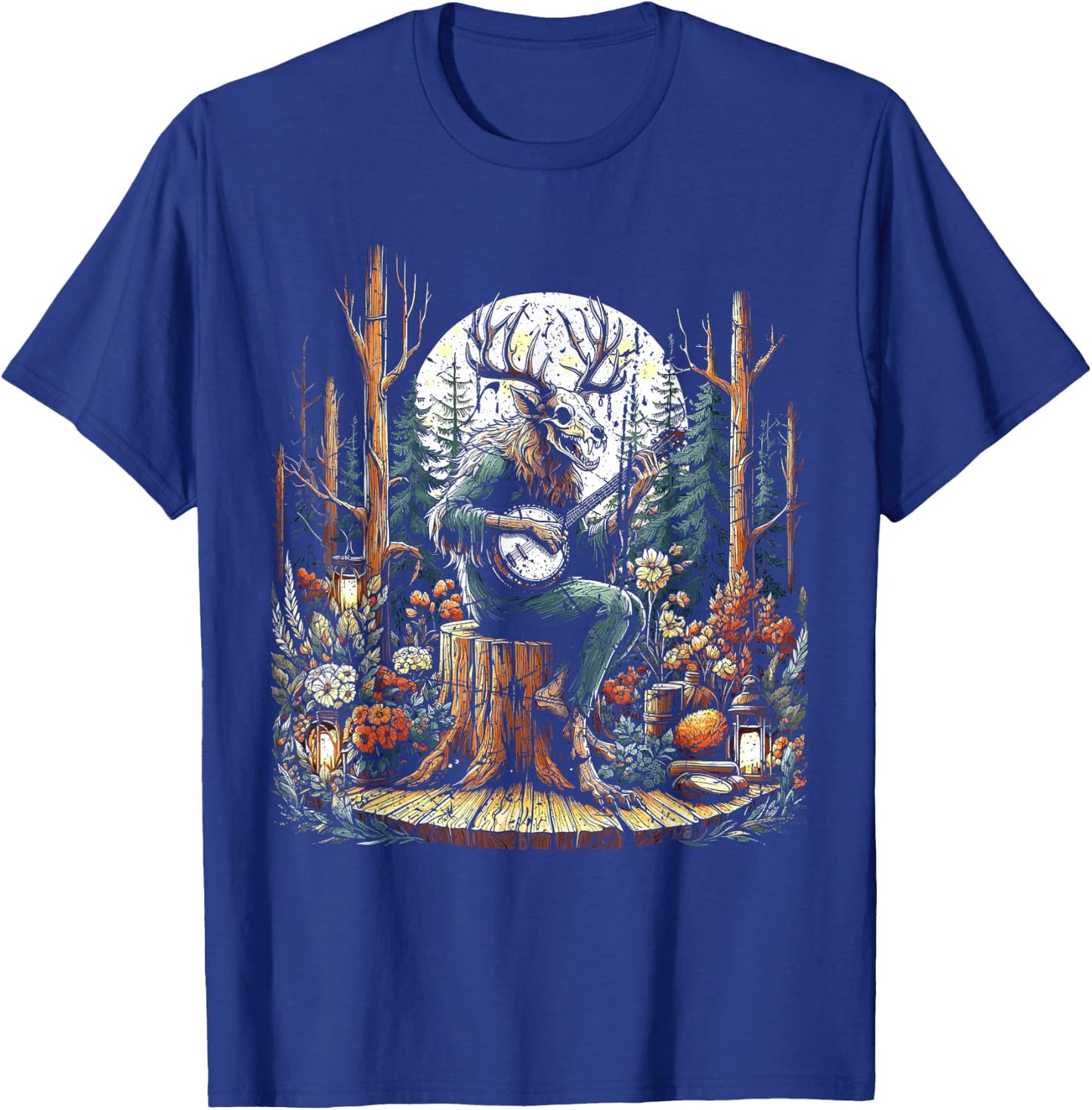 Vintage Wendigo Cryptid Camping T-Shirt - T-Shirt | Royal