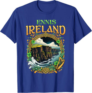 Ennis Ireland Souvenir Sea Cliffs Ennis Vacation Travel T-Shirt - T-Shirt | Royal