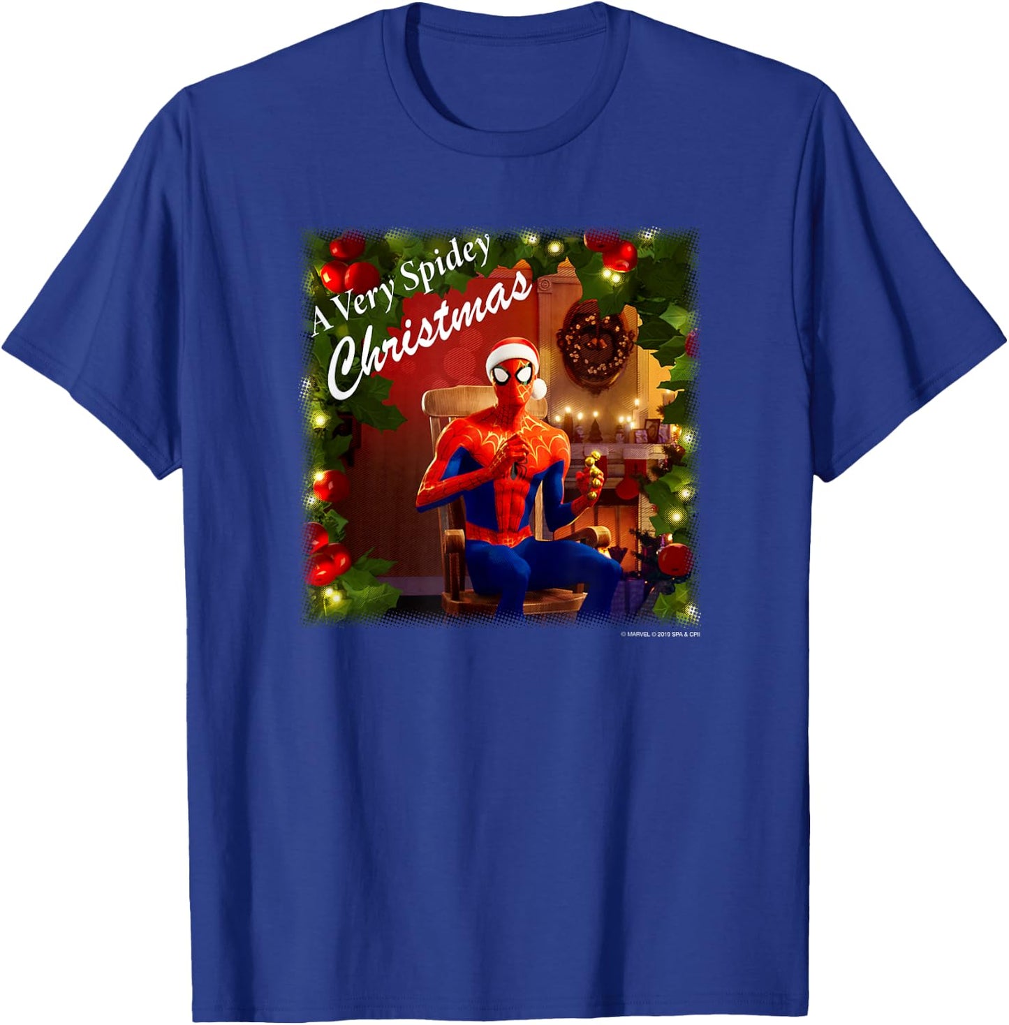 Marvel Spider-Man Spidey Christmas Album Cover T-Shirt - T-Shirt | Royal