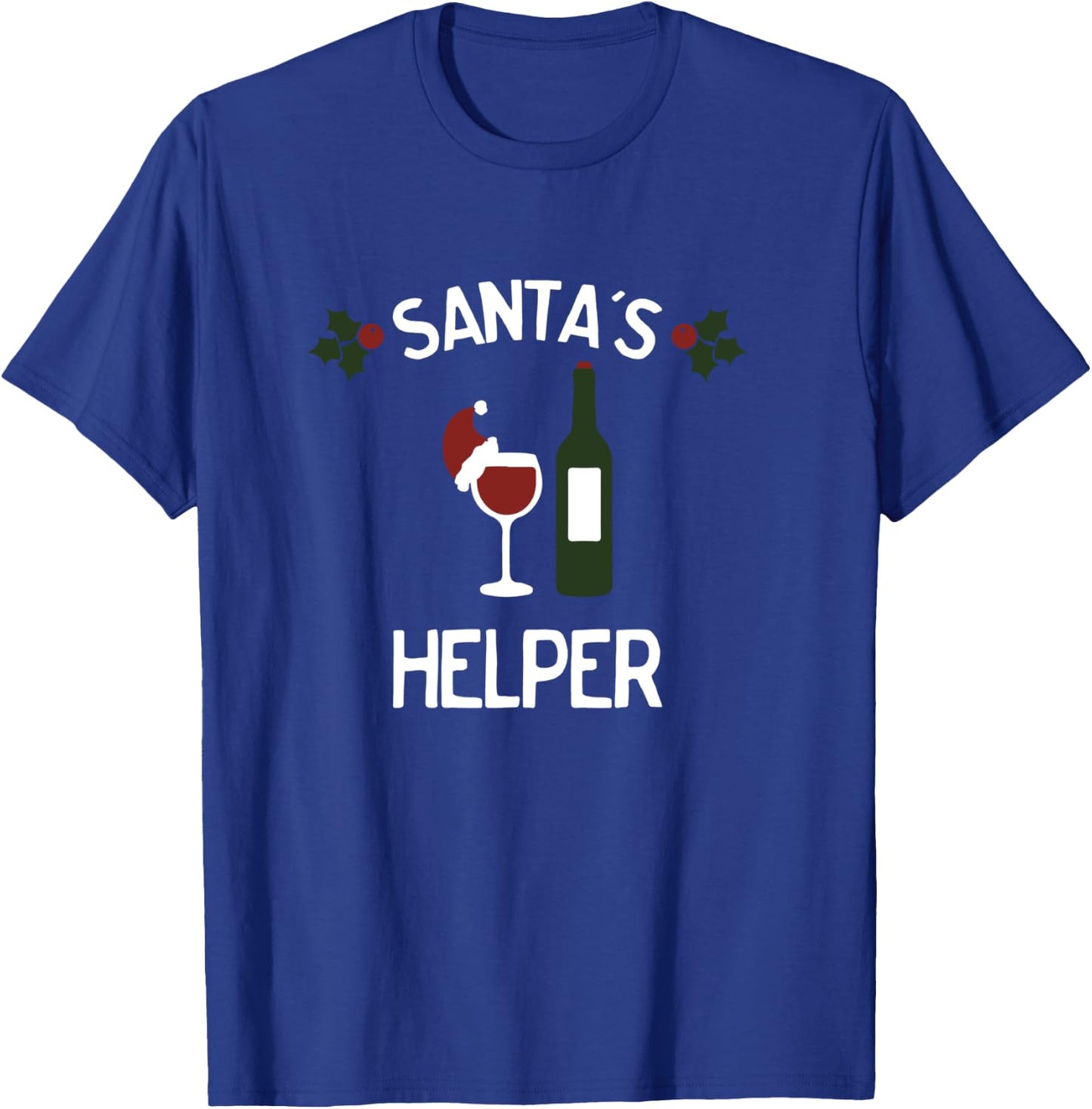 Funny Santa's Helper Christmas for Wine Lovers T-Shirt - T-Shirt | Royal