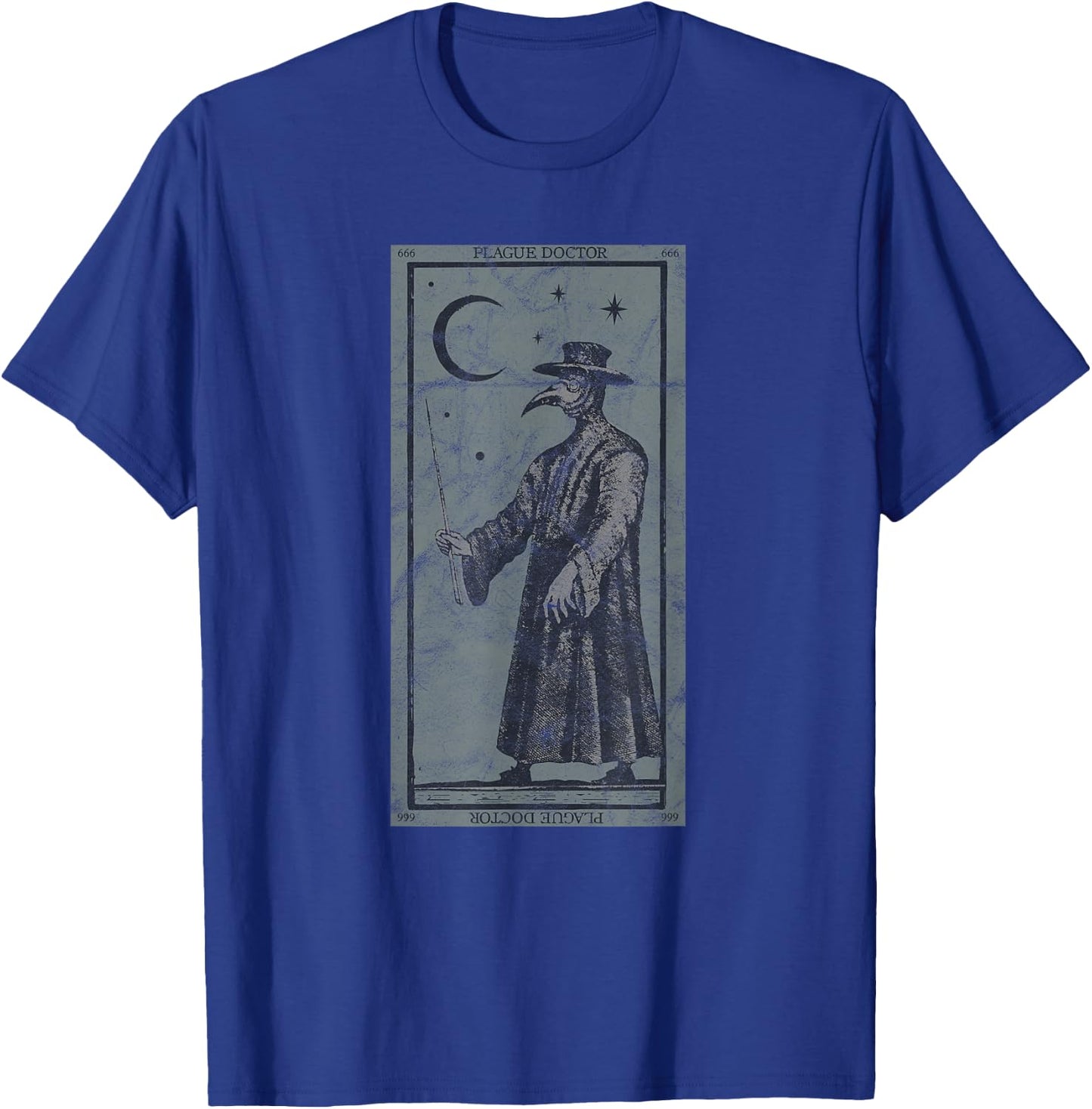 Occult Plague Doctor Tarot Card Black Death Baphomet Devil T-Shirt - T-Shirt | Royal