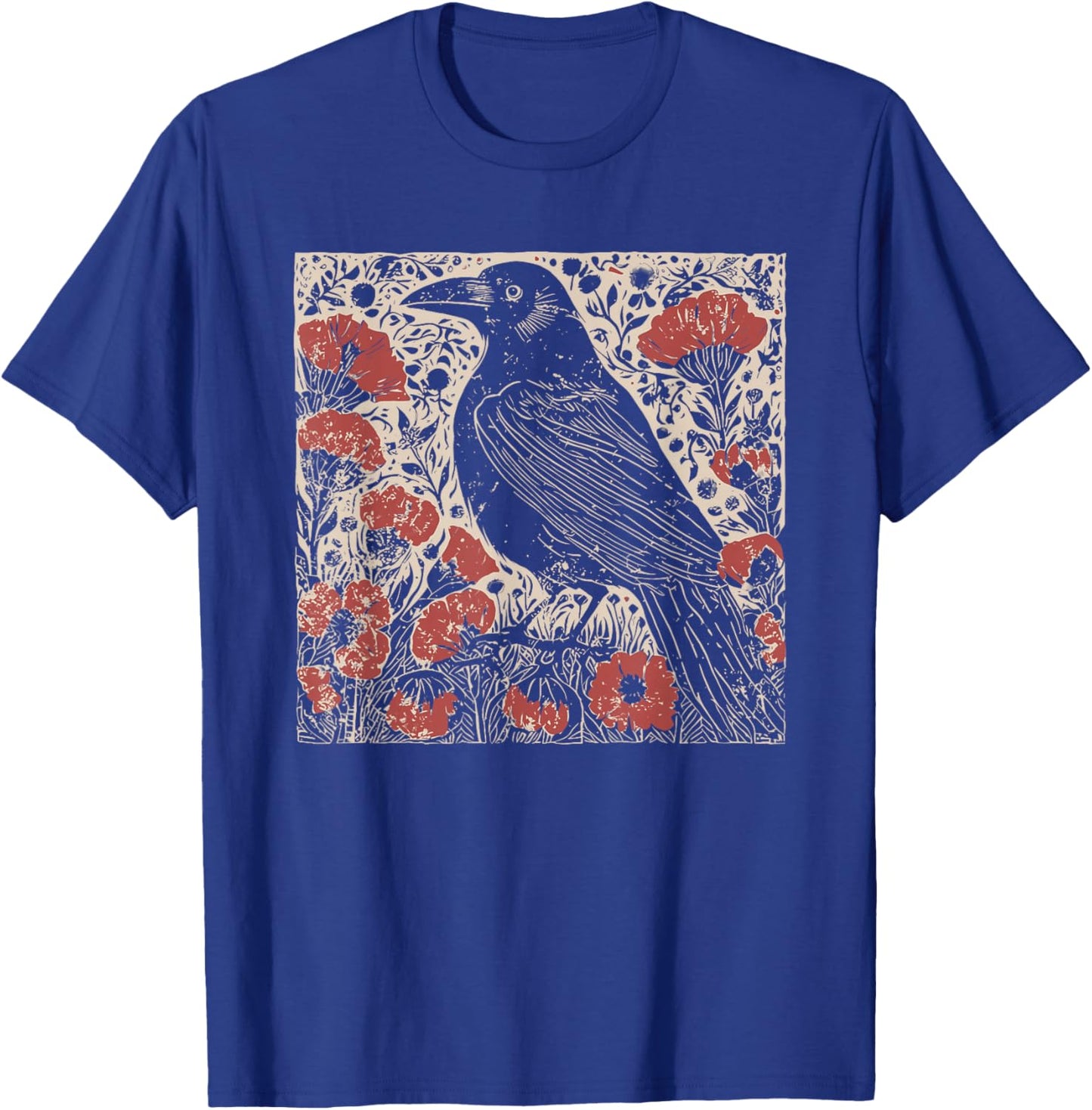 Folk Art Crow T-Shirt - T-Shirt | Royal