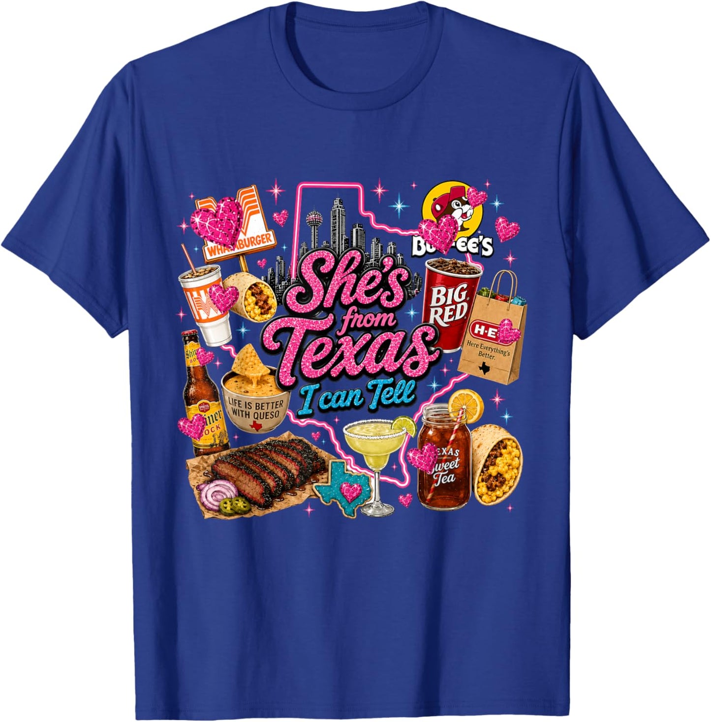 Shes from Texas I Can Tell State Pride Women T-Shirt - T-Shirt | Royal