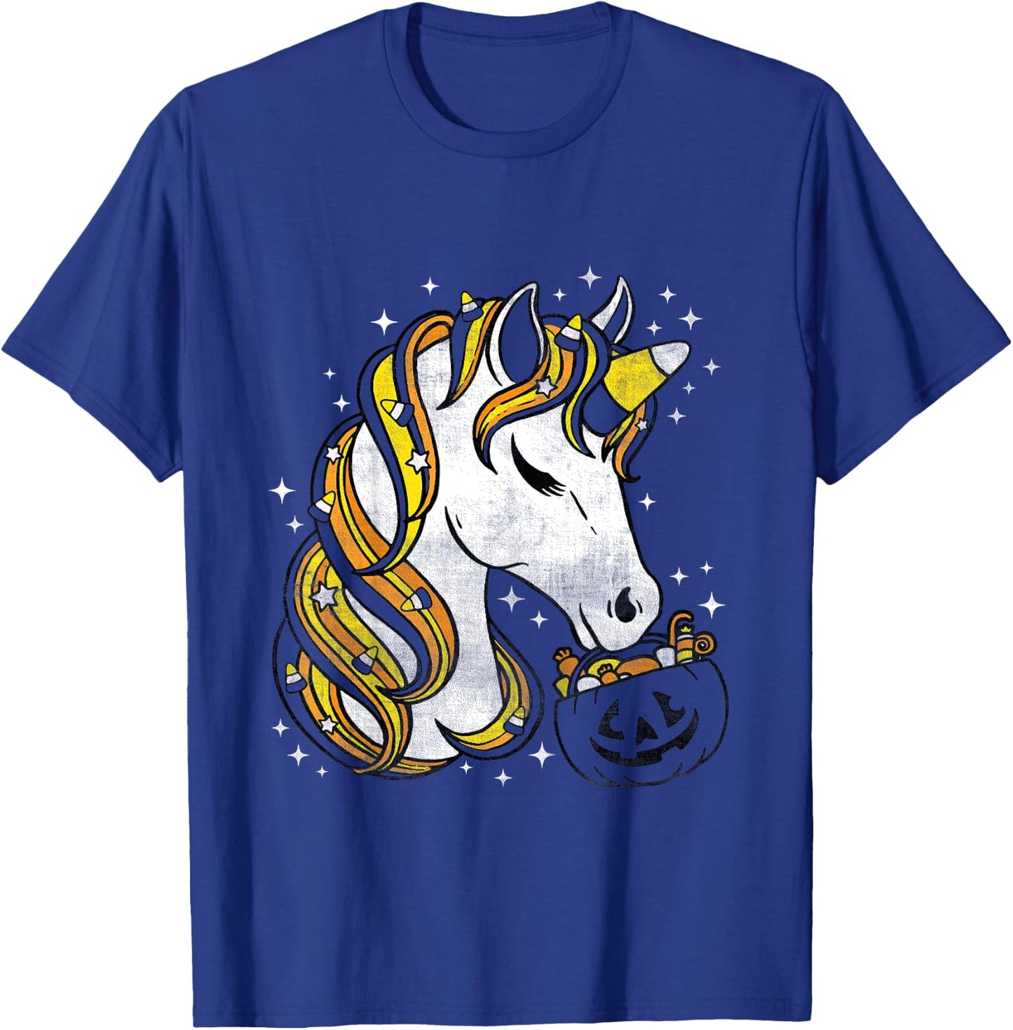 Kids Cute Candy Corn Unicorn Halloween T-Shirt - T-Shirt | Royal