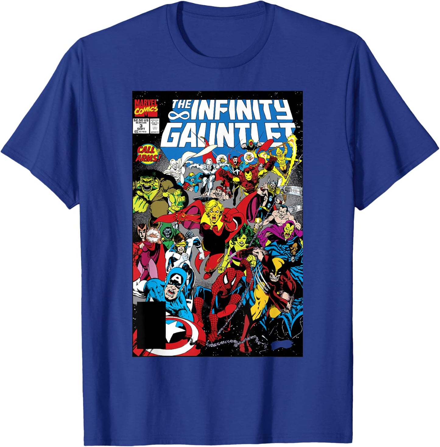Marvel Exclusive Vintage Infinity Gauntlet Comic Cover T-Shirt - T-Shirt | Royal