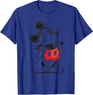 Disney - Mickey Mouse Sketch T-Shirt - T-Shirt | Royal