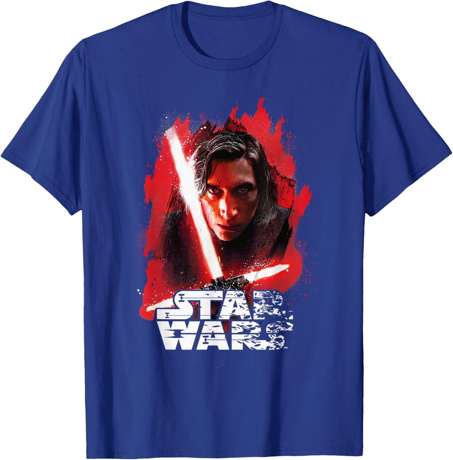 Star Wars Last Jedi Kylo Ren Paint Portrait Graphic T-Shirt - T-Shirt | Royal