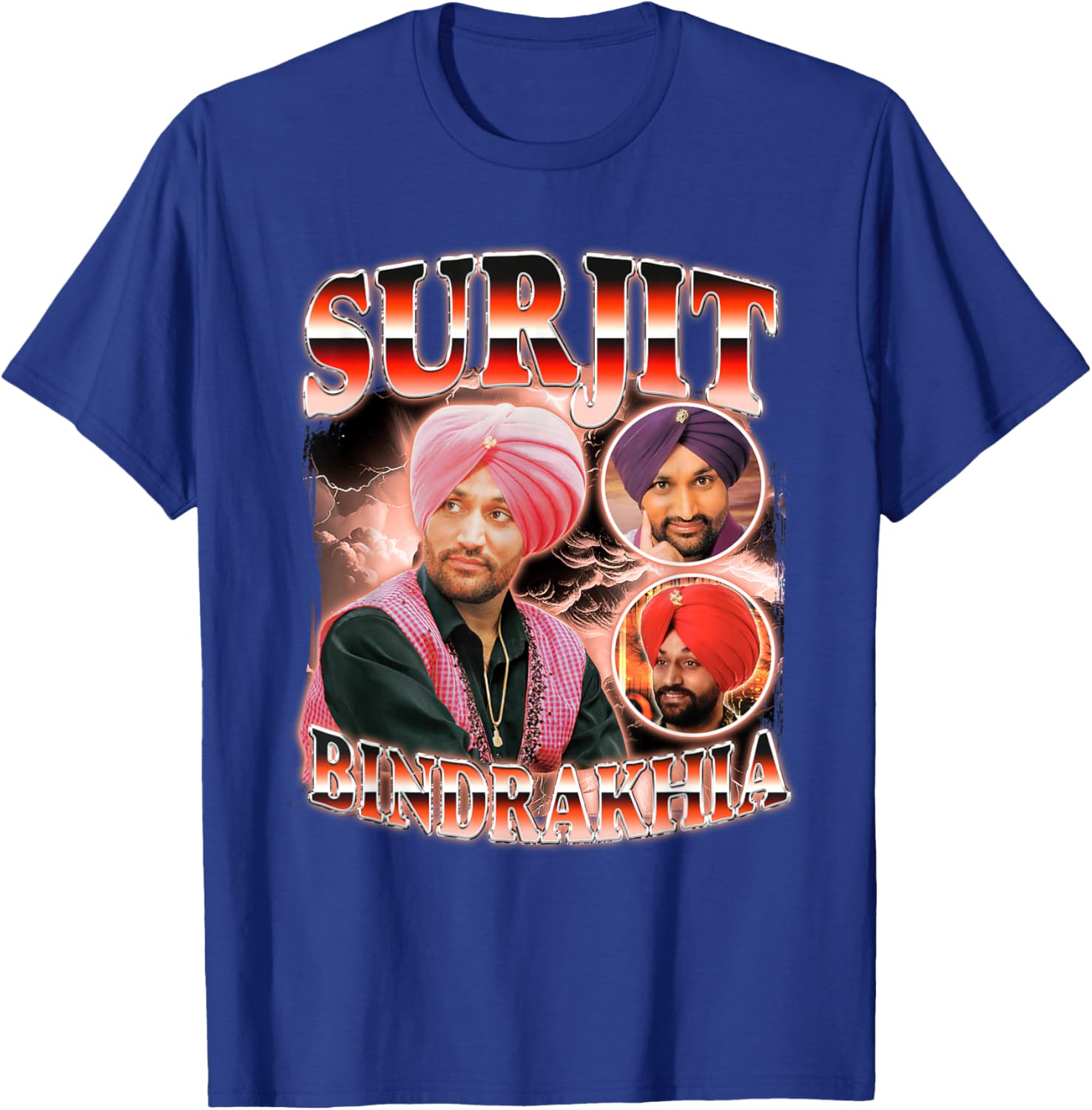 Surjit Bindrakhia Vintage 90s Style | Punjabi T-Shirt - T-Shirt | Royal