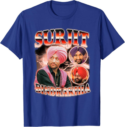 Surjit Bindrakhia Vintage 90s Style | Punjabi T-Shirt - T-Shirt | Royal