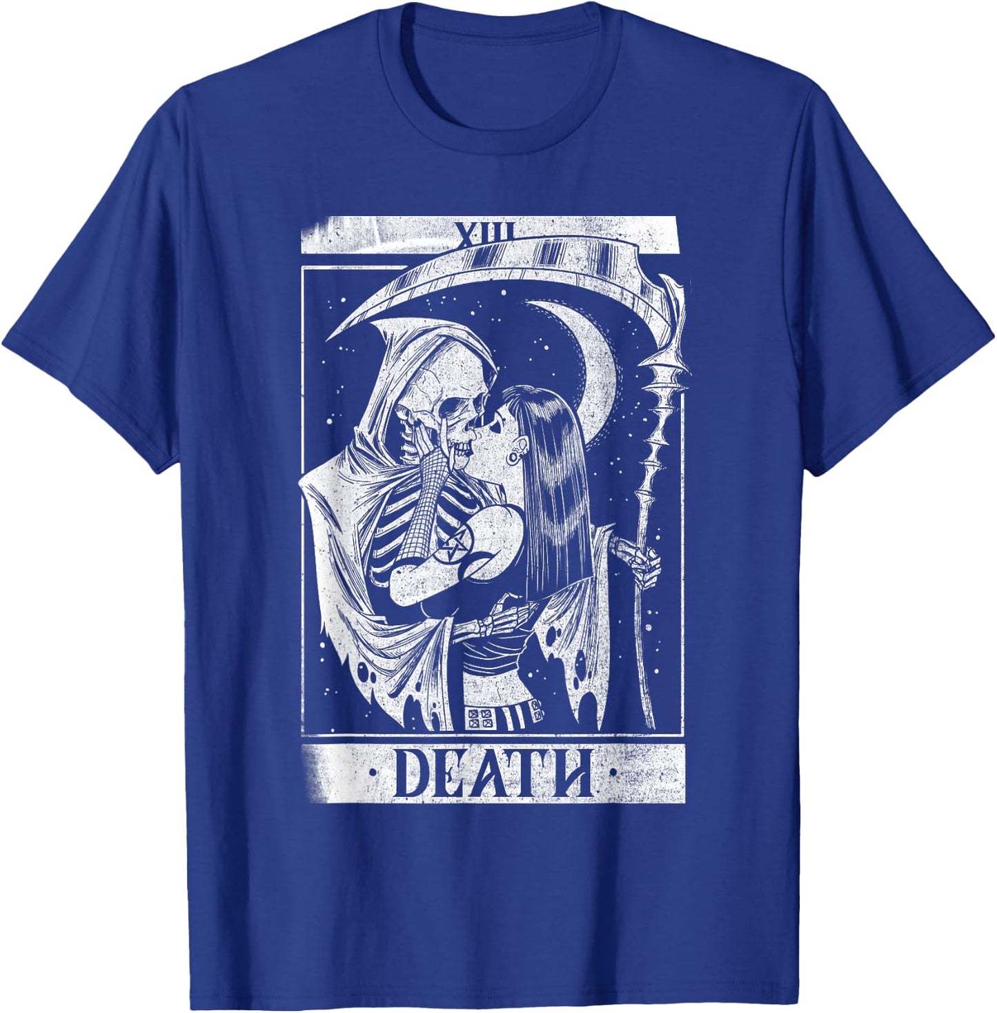 Blackcraft Vintage Death The Reaper Kiss Tarot Card T-Shirt - T-Shirt | Royal