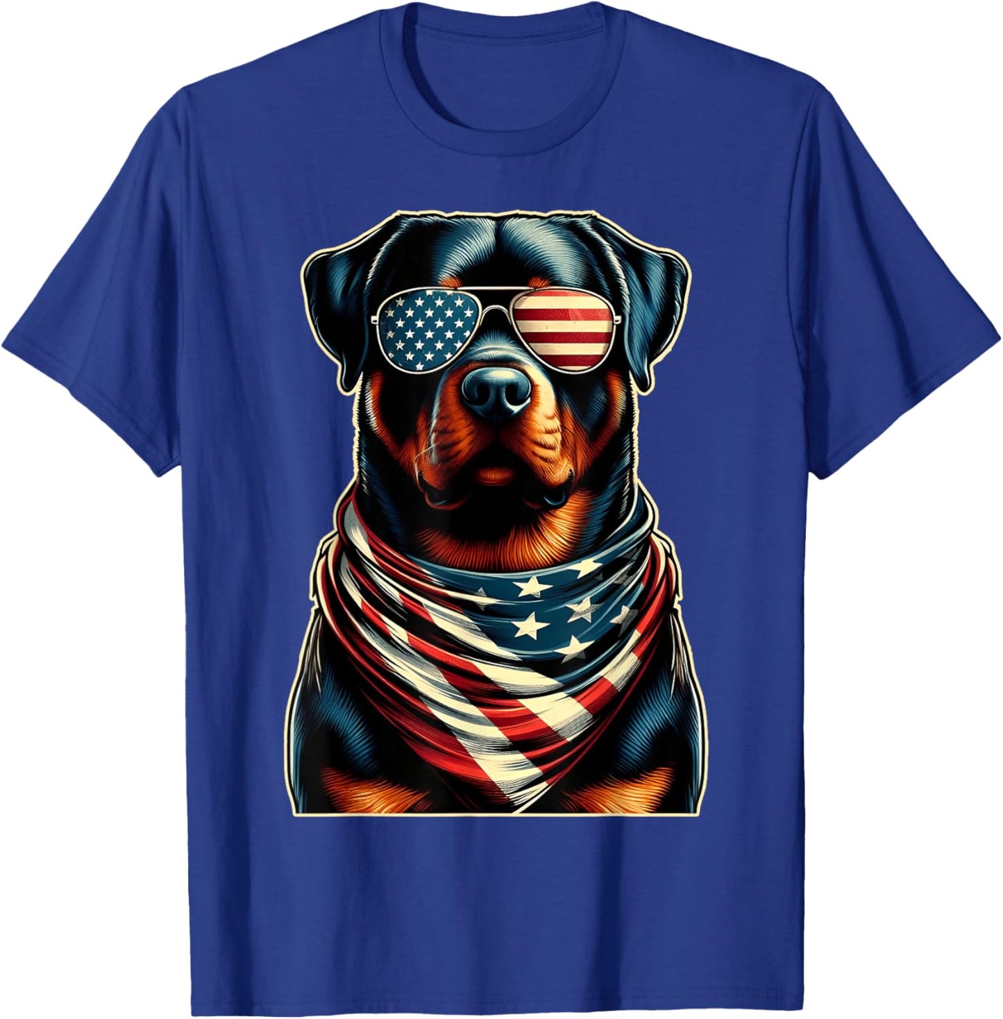 USA Flag Rottweiler Funny Fourth of July Women Men Kids T-Shirt - T-Shirt | Royal